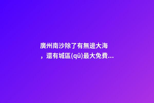 廣州南沙除了有無邊大海，還有城區(qū)最大免費森林公園，名字拗口